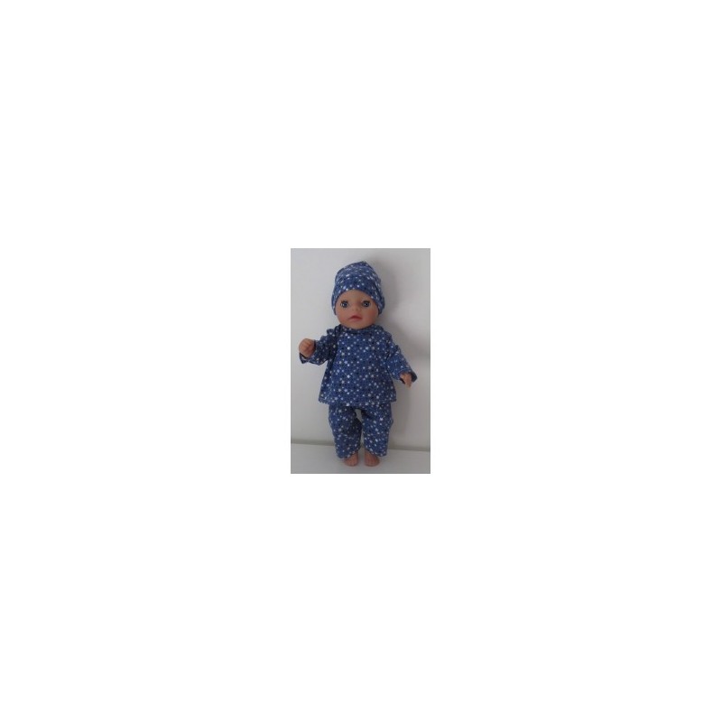 pyjama blauw sterren baby born little 36cm