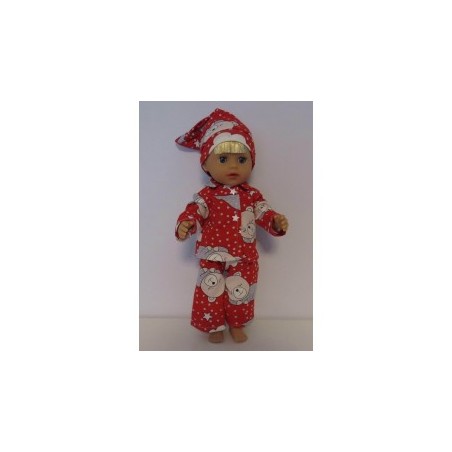 pyjama rood beren baby born little 36cm