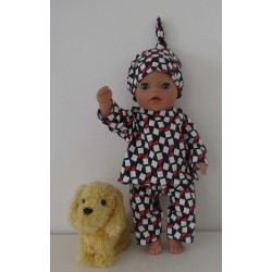 pyjama grijs blok baby born little 36cm