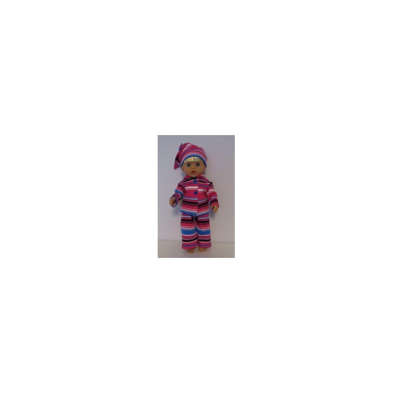 pyjama hard roze gestreept baby born little 36cm