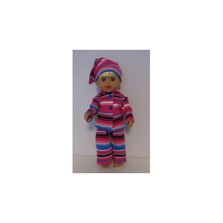 pyjama hard roze gestreept baby born little 36cm