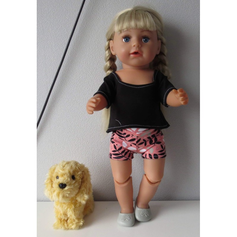 zomerse korte broek set bladeren baby born 43cm