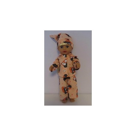 pyjama zalm roze uilen baby born little 36cm