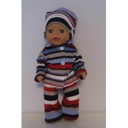 pyjama blauw gestreept baby born little 36cm