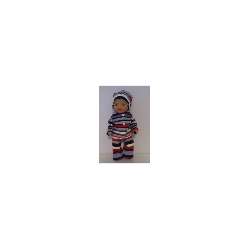 pyjama blauw gestreept baby born little 36cm