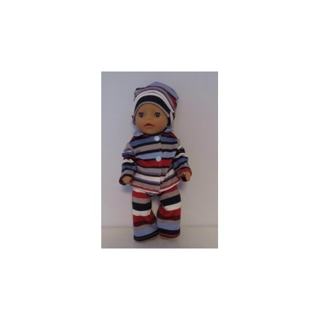 pyjama blauw gestreept baby born little 36cm