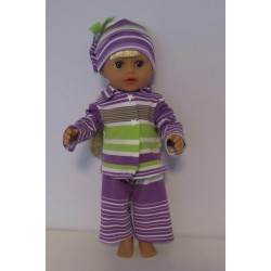 pyjama paars gestreept baby born little 36cm