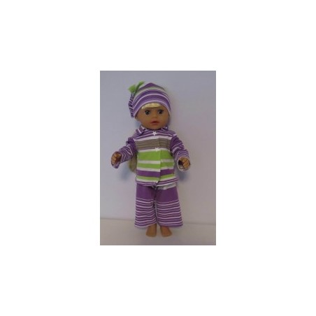 pyjama paars gestreept baby born little 36cm