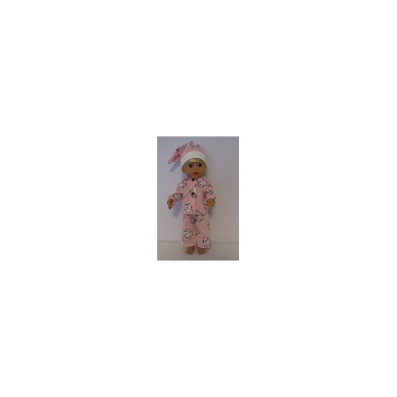 pyjama licht roze kat baby born little 36cm