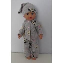 pyjama panda baby born little 36cm