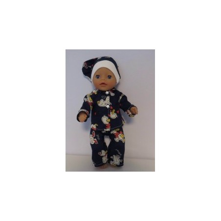 pyjama donker blauw konijnen baby born little 36cm