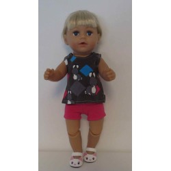 korte broek set grijs konijn baby born 43cm