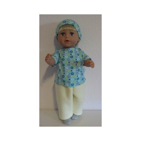 complete set geel met stippen mint  baby born 43cm