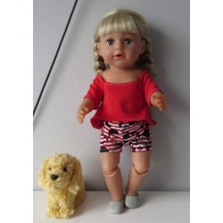 zomerse korte broek set rood bones baby born 43cm