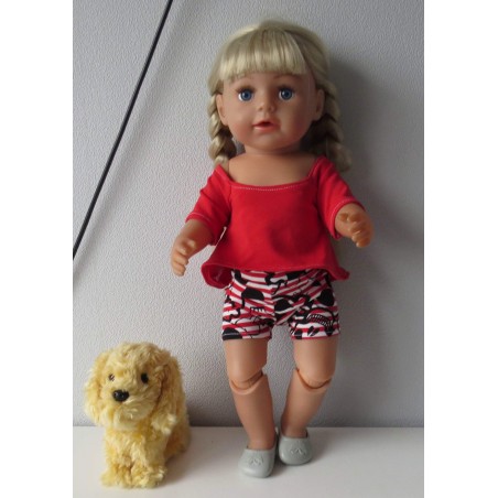 zomerse korte broek set rood bones baby born 43cm