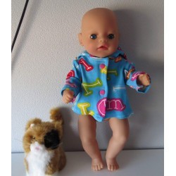 jas blauw cijfers baby born little 36cm