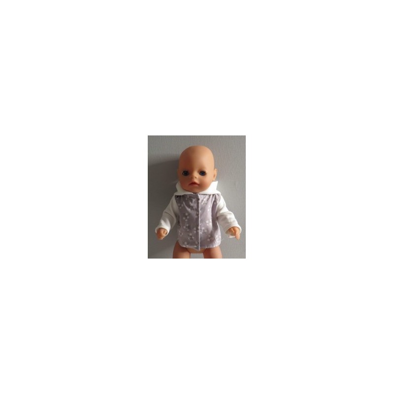 jas grijs bloemen baby born little 36cm