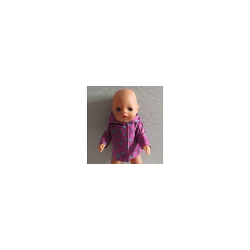 jas hard roze met sterren groen baby born little 36cm