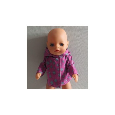 jas hard roze met sterren groen baby born little 36cm