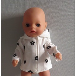 jas met zwarte bloemen baby born little 36cm