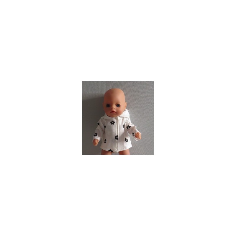 jas met zwarte bloemen baby born little 36cm