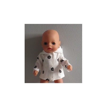 jas met zwarte bloemen baby born little 36cm