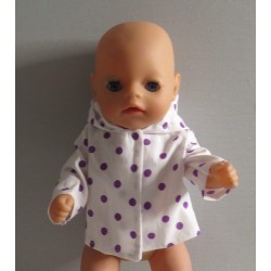 jas lila stippen baby born little 36cm