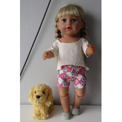 zomerse korte broek set roze gebloemd baby born 43cm