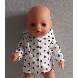 jas met zwarte sterren baby born little 36cm