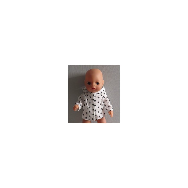 jas met zwarte sterren baby born little 36cm