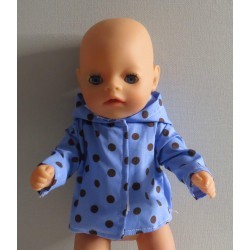 jas blauw stippen baby born little 36cm