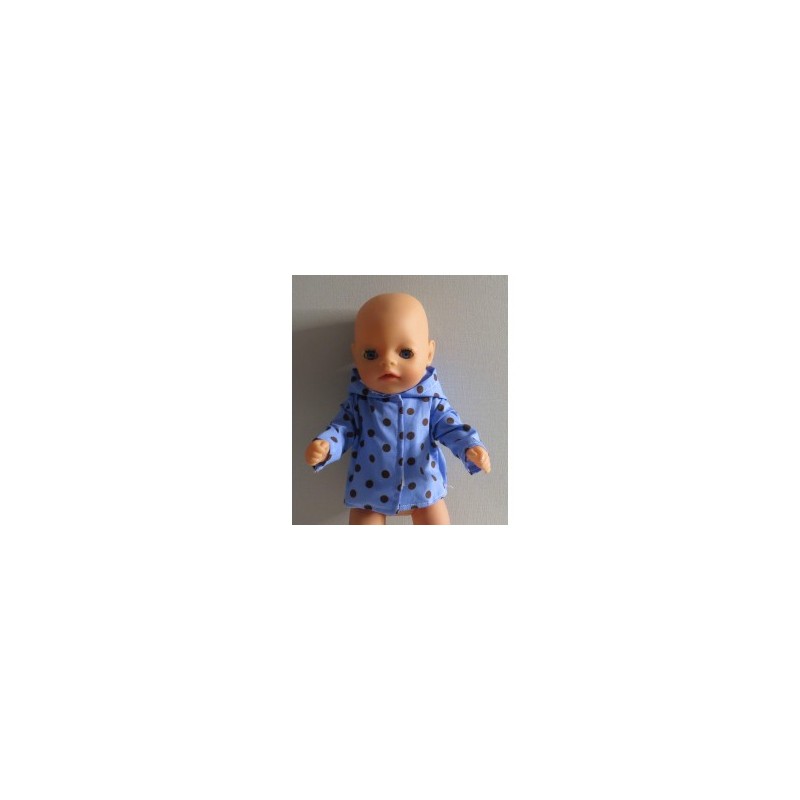 jas blauw stippen baby born little 36cm