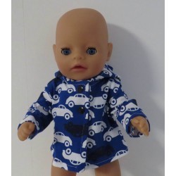 jas donker blauw auto's baby born little 36cm