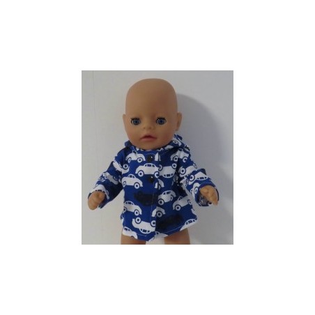 jas donker blauw auto's baby born little 36cm