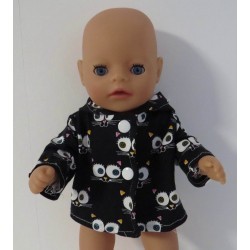 jas zwart katten baby born little 36cm