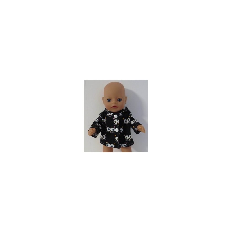 jas zwart katten baby born little 36cm