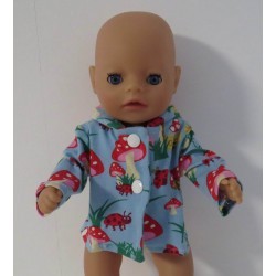 jas blauw paddestoelen baby born little 36cm