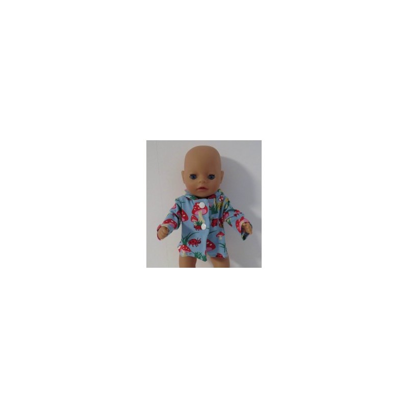 jas blauw paddestoelen baby born little 36cm