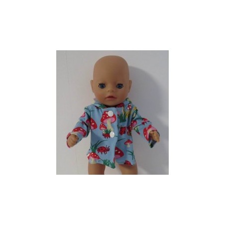 jas blauw paddestoelen baby born little 36cm