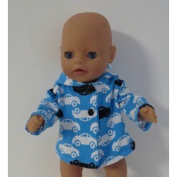 jas blauw auto's baby born little 36cm