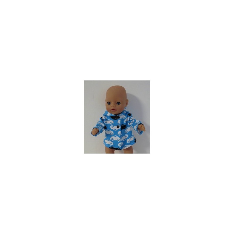 jas blauw auto's baby born little 36cm