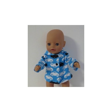 jas blauw auto's baby born little 36cm