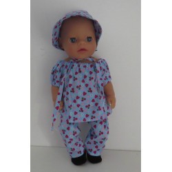 boot setje blauw kersjes baby born little 36cm