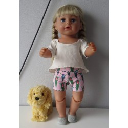 zomerse korte broek set roze paauwveren baby born 43cm