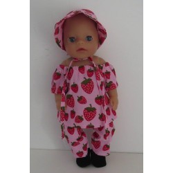 boot setje roze aardbeien baby born little 36cm