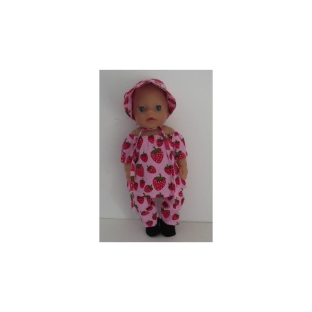 boot setje roze aardbeien baby born little 36cm