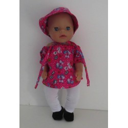 boot setje hard roze bloemen baby born little 36cm