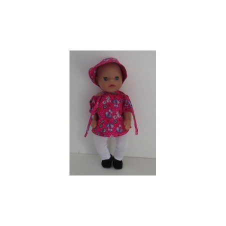 boot setje hard roze bloemen baby born little 36cm