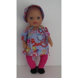 boot setje blauw vlinders en bloemen baby born little 36cm
