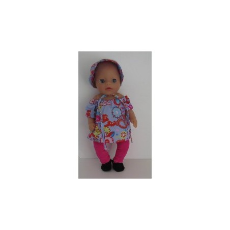boot setje blauw vlinders en bloemen baby born little 36cm